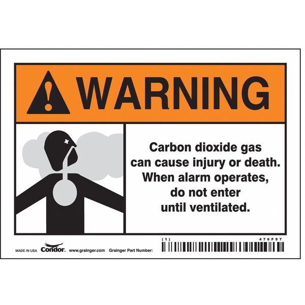Chemical Sign, 3 1/2 in H, 5 in W, Vinyl, Horizontal Rectangle, English, 476F97