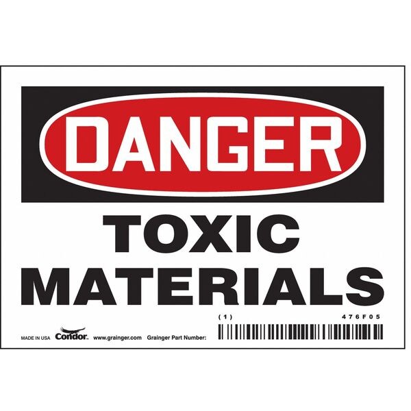 Safety Sign, 3 1/2 in Height, 5 in Width, Vinyl, Horizontal Rectangle, English, 476F05