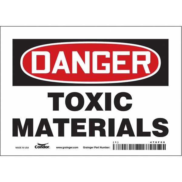 Safety Sign, 5 in Height, 7 in Width, Vinyl, Horizontal Rectangle, English, 476F06
