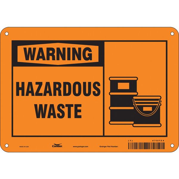 Safety Sign, 7 in Height, 10 in Width, Polyethylene, Vertical Rectangle, English, 476F54