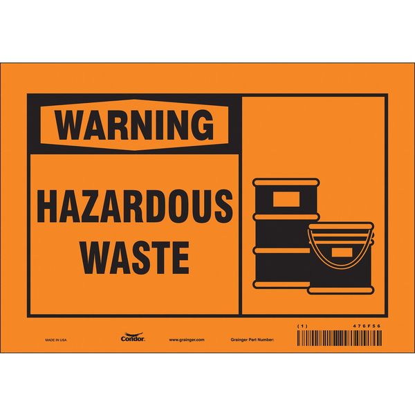 Safety Sign, 7 in Height, 10 in Width, Vinyl, Vertical Rectangle, English, 476F56