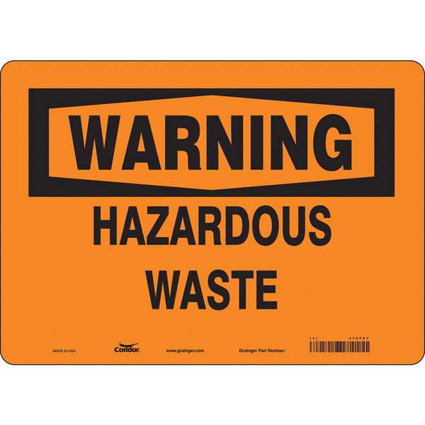 Chemical Sign, 10 in H, 14 in W, Vinyl, Horizontal Rectangle, English, 476F63