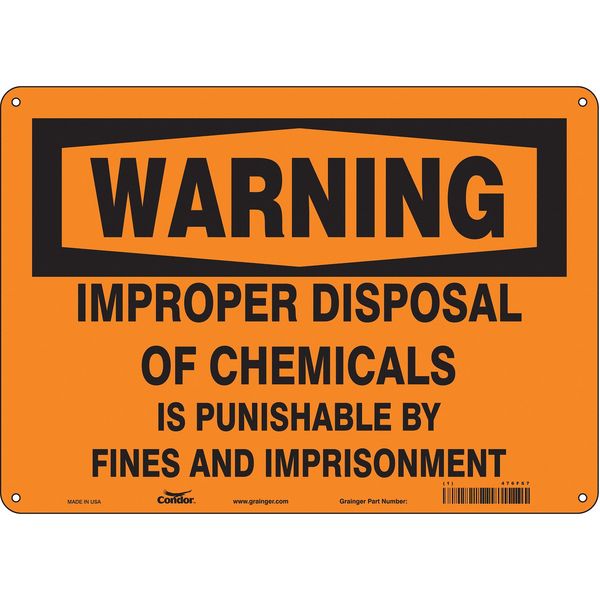 Safety Sign, 10 in Height, 14 in Width, Polyethylene, Horizontal Rectangle, English, 476F67
