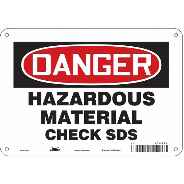 Safety Sign, 7 in Height, 10 in Width, Vinyl, Vertical Rectangle, English, 476G83