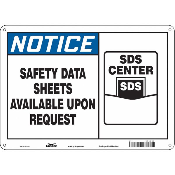 Safety Sign, 10 in x 14 in, Polyethylene