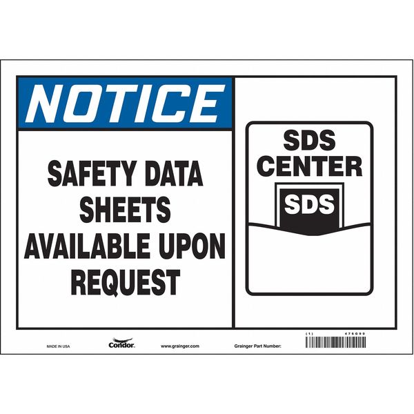 Safety Sign, 10 in x 14 in, Vinyl
