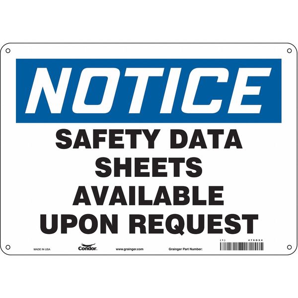 Safety Sign, 10 in x 14 in, Polyethylene