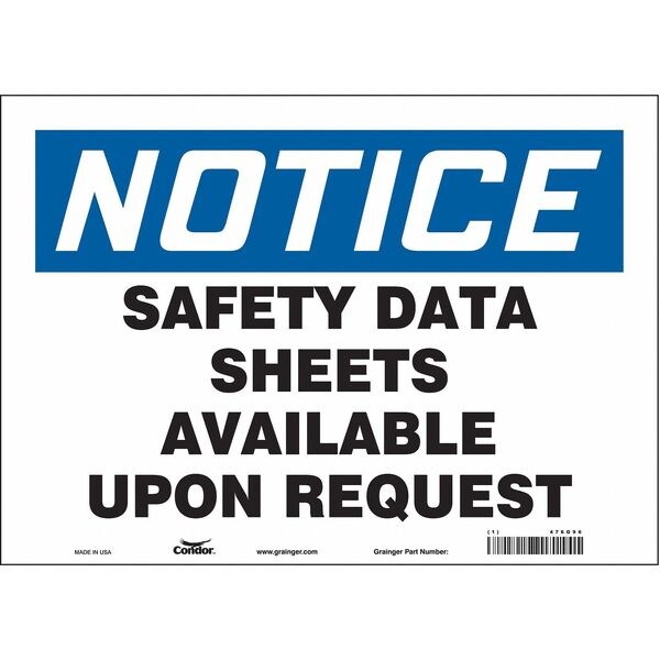 Safety Sign, 10 in x 14 in, Vinyl