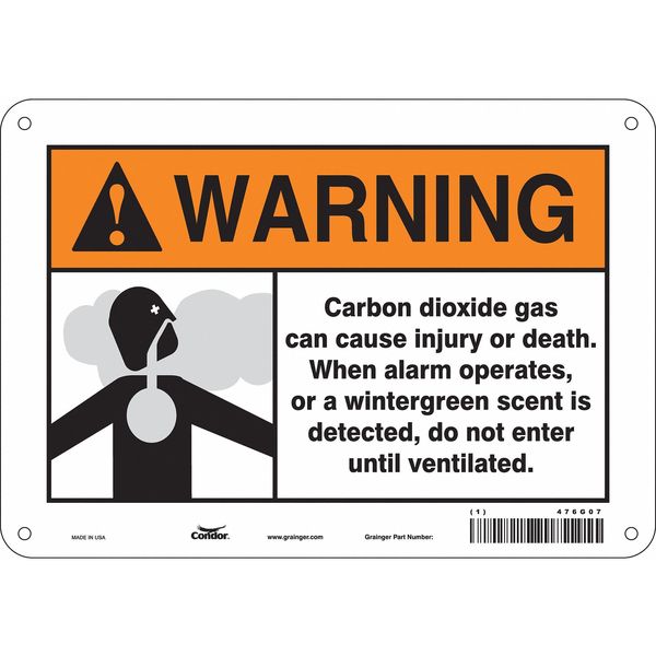 Safety Sign, 7 in Height, 10 in Width, Polyethylene, Vertical Rectangle, English, 476G07