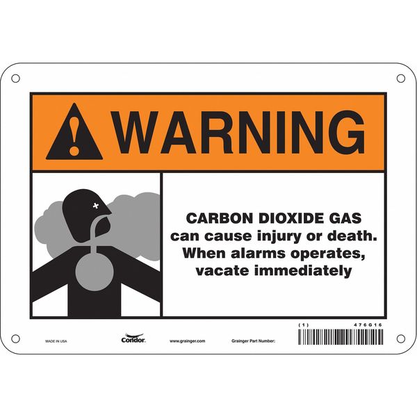 Chemical Sign, 7 in H, 10 in W, Polyethylene, Vertical Rectangle, English, 476G16