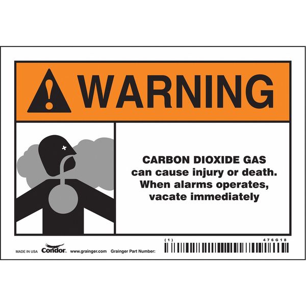 Chemical Sign, 3 1/2 in H, 5 in W, Vinyl, Horizontal Rectangle, English, 476G18