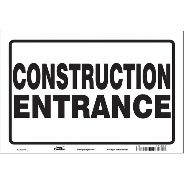 Safety Sign, 24 in Height, 36 in Width, Vinyl, Horizontal Rectangle, English