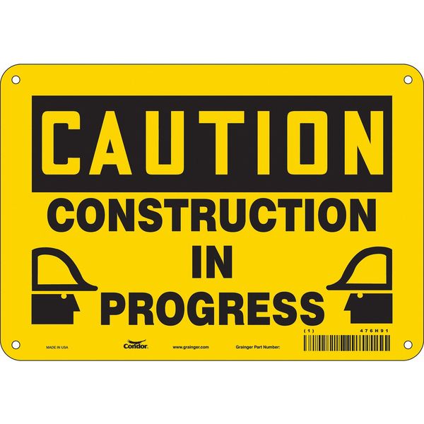 Safety Sign, 7 in Height, 10 in Width, Polyethylene, Vertical Rectangle, English, 476H91