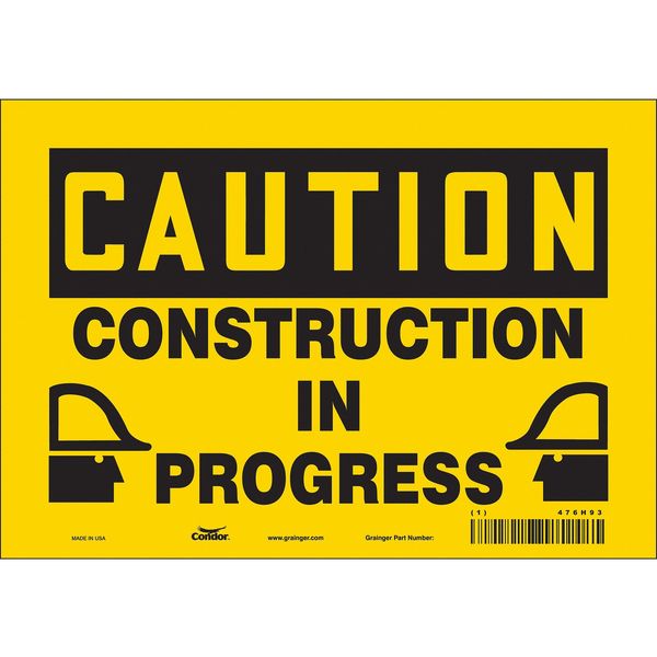 Safety Sign, 7 in Height, 10 in Width, Vinyl, Vertical Rectangle, English, 476H93