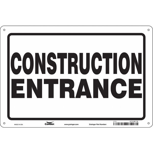 Safety Sign, 7 in Height, 10 in Width, Polyethylene, Vertical Rectangle, English, 476H76