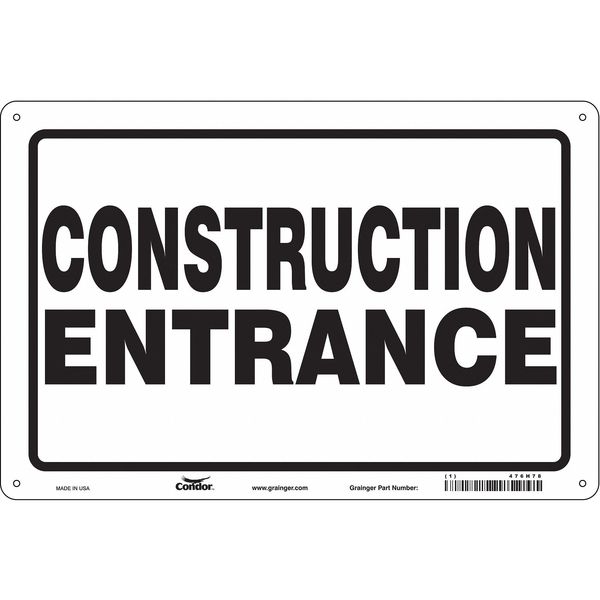 Safety Sign, 24 in Height, 36 in Width, Polyethylene, Horizontal Rectangle, English
