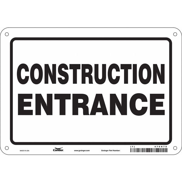 Safety Sign, 7 in Height, 10 in Width, Vinyl, Vertical Rectangle, English, 476H79