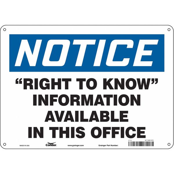 Safety Sign, 10 in x 14 in, Polyethylene