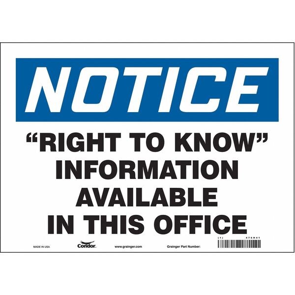 Safety Sign, 10 in x 14 in, Vinyl