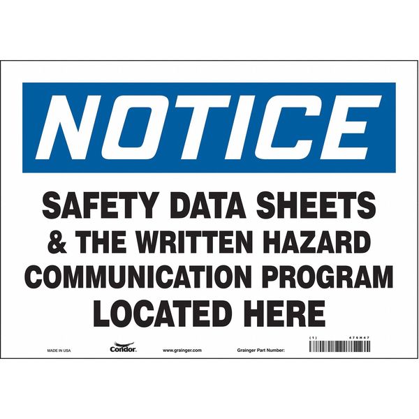 Safety Sign, 10 inx14 in, Vinyl