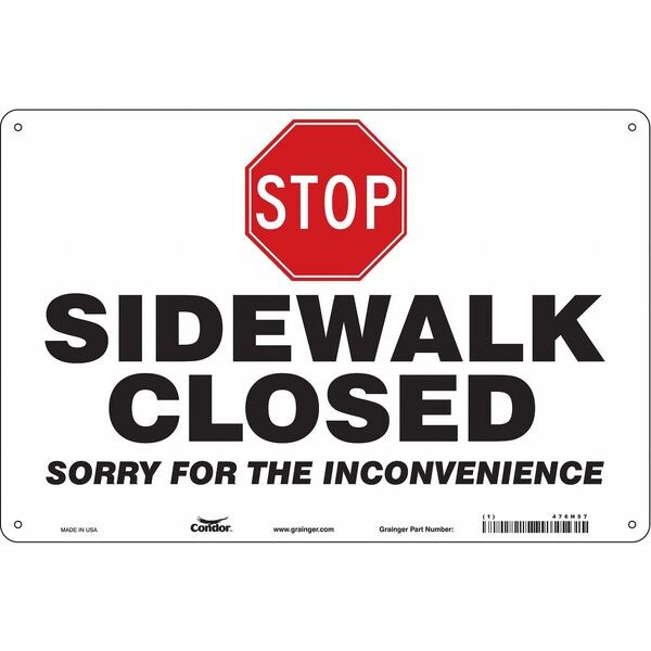 Stop Sidewalk Closed Sign, 36