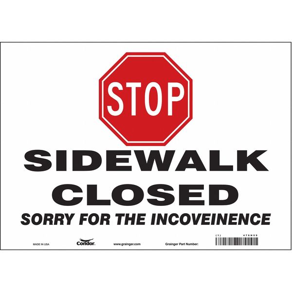 Safety Sign, 10 in Height, 14 in Width, Vinyl, Horizontal Rectangle, English, 476H59