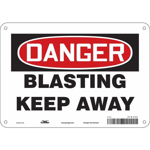 Safety Sign, 7 in Height, 10 in Width, Polyethylene, Vertical Rectangle, English, 476J26