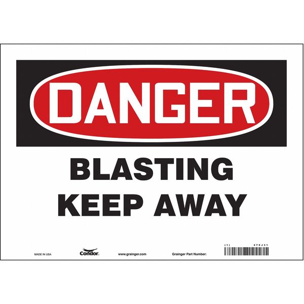 Safety Sign, 10 in Height, 14 in Width, Vinyl, Horizontal Rectangle, English, 476J31