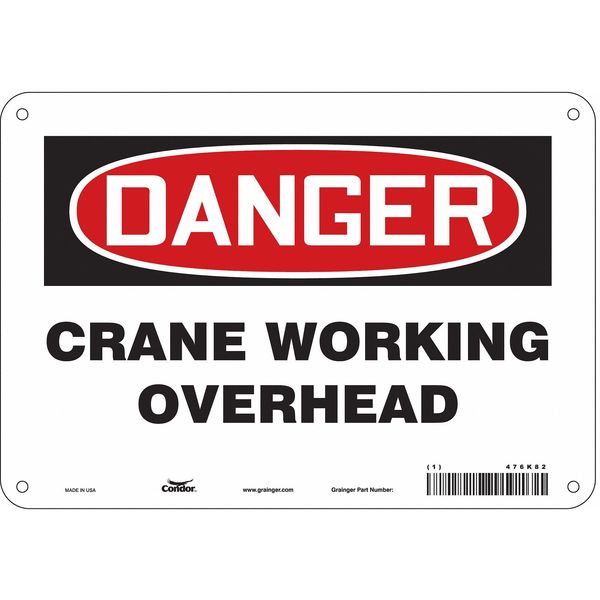 Safety Sign, 7 in Height, 10 in Width, Polyethylene, Vertical Rectangle, English, 476K82