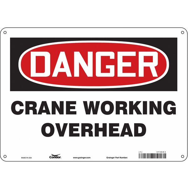 Safety Sign, 10 in Height, 14 in Width, Polyethylene, Horizontal Rectangle, English, 476K83