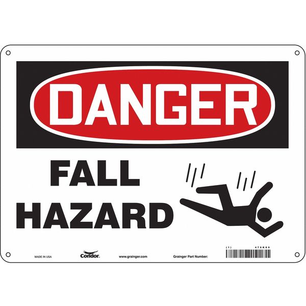 Safety Sign, 10 in Height, 14 in Width, Polyethylene, Horizontal Rectangle, English, 476K89