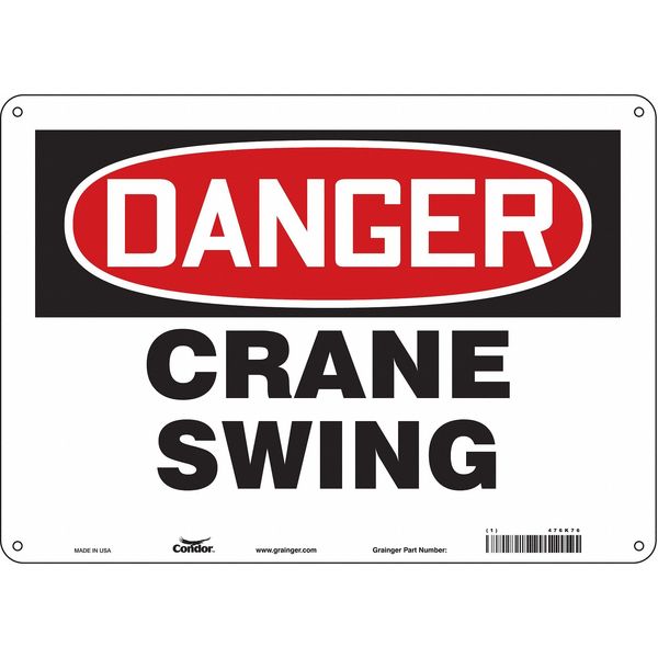 Safety Sign, 10 in Height, 14 in Width, Polyethylene, Horizontal Rectangle, English, 476K76