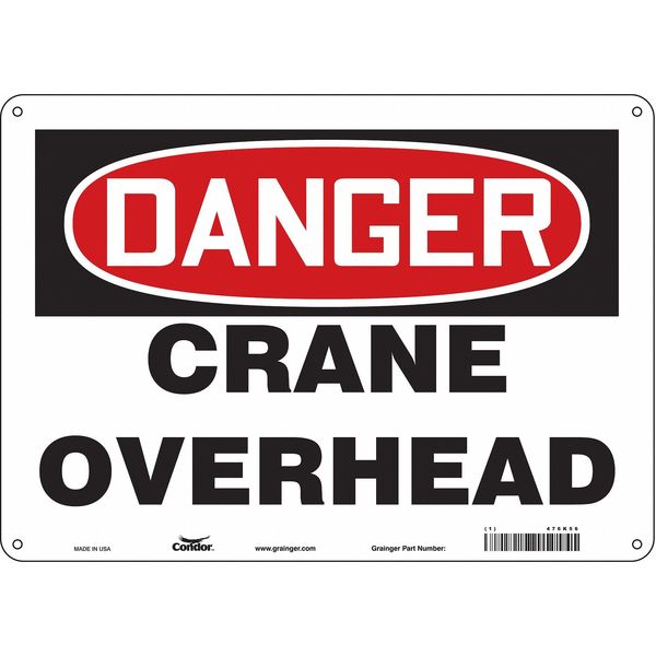 Safety Sign, 10 in Height, 14 in Width, Polyethylene, Horizontal Rectangle, English, 476K56