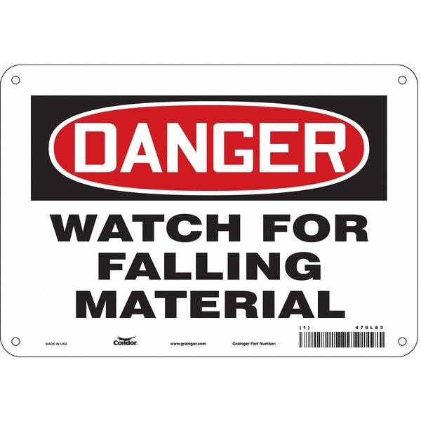 Safety Sign, 7 in Height, 10 in Width, Polyethylene, Vertical Rectangle, English, 476L83