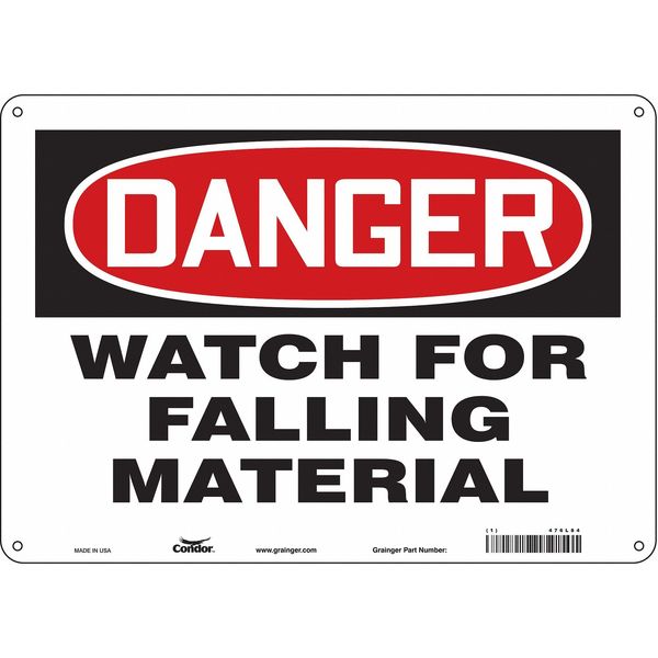 Safety Sign, 10 in Height, 14 in Width, Polyethylene, Horizontal Rectangle, English, 476L84