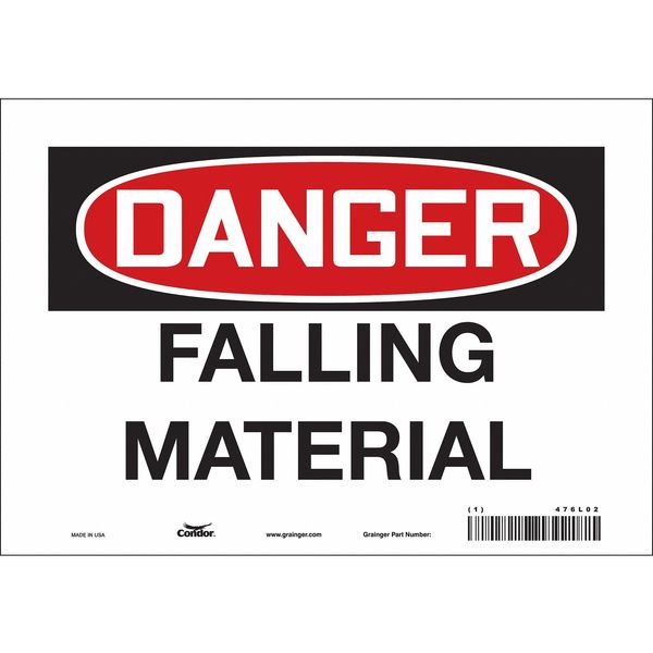 Safety Sign, 7 in Height, 10 in Width, Vinyl, Vertical Rectangle, English, 476L02