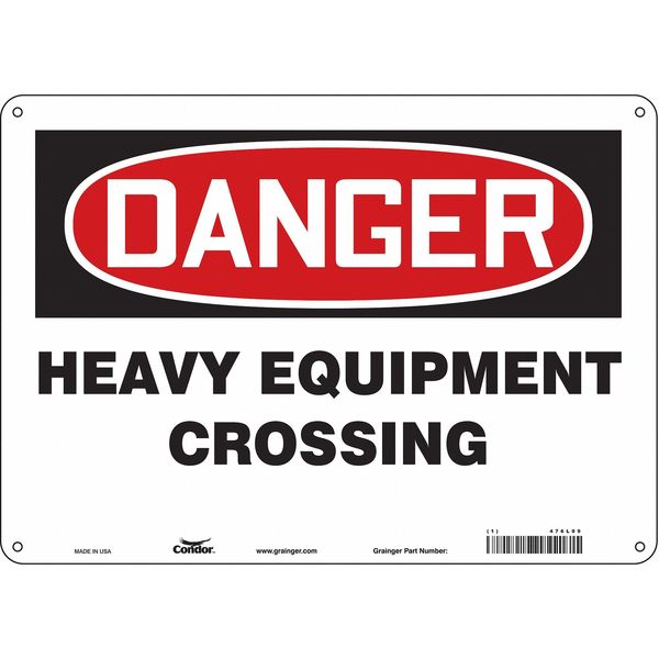 Safety Sign, 10 in Height, 14 in Width, Polyethylene, Horizontal Rectangle, English, 476L09