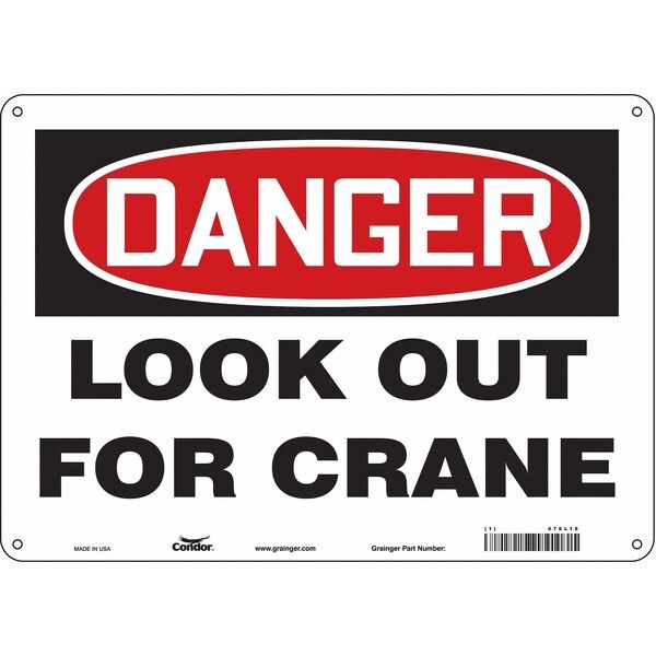 Safety Sign, 10 in Height, 14 in Width, Polyethylene, Horizontal Rectangle, English, 476L18