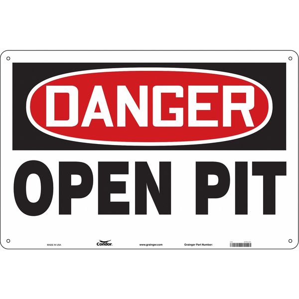 Safety Sign, 24 in H, 36 in W, Polyethylene, Horizontal Rectangle, English, 476L41