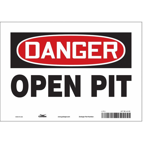 Safety Sign, 7 in Height, 10 in Width, Vinyl, Vertical Rectangle, English, 476L43