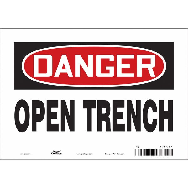 Safety Sign, 7 in Height, 10 in Width, Vinyl, Vertical Rectangle, English, 476L54