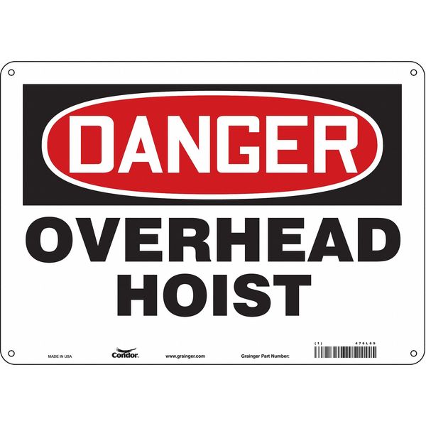 Safety Sign, 10 in Height, 14 in Width, Polyethylene, Horizontal Rectangle, English, 476L69