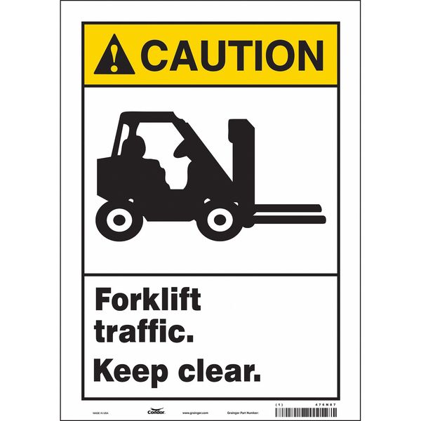 Safety Sign, 14 in Height, 10 in Width, Vinyl, Vertical Rectangle, English, 476N87