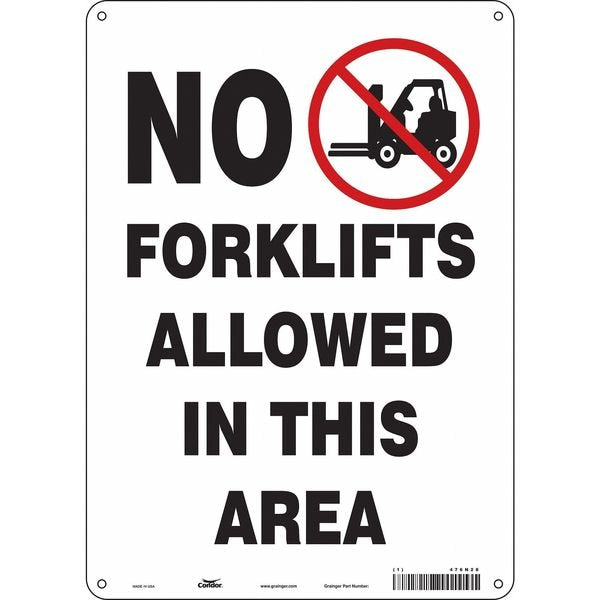 Safety Sign, 14 in Height, 10 in Width, Polyethylene, Vertical Rectangle, English, 476N28