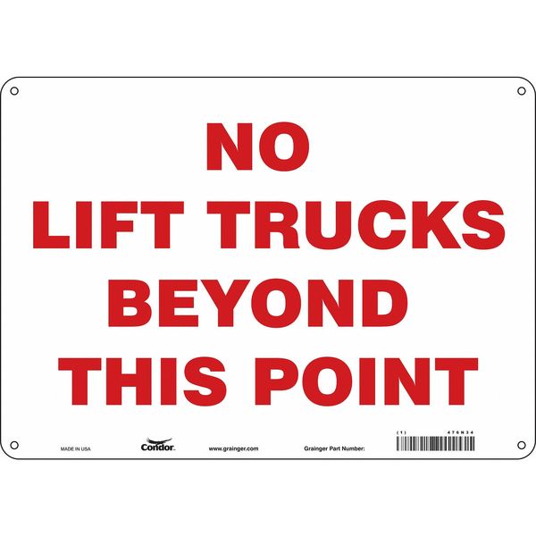 Safety Sign, 10 in Height, 14 in Width, Polyethylene, Horizontal Rectangle, English, 476N34