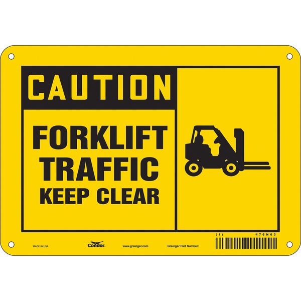 Safety Sign, 7 in Height, 10 in Width, Polyethylene, Vertical Rectangle, English, 476N63