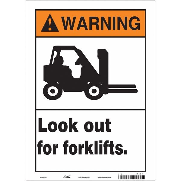 Safety Sign, 14 in Height, 10 in Width, Vinyl, Vertical Rectangle, English, 476R84