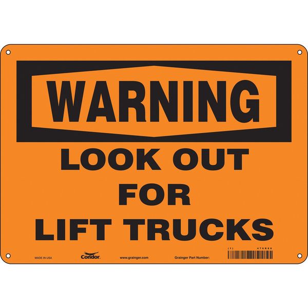 Safety Sign, 10 in Height, 14 in Width, Polyethylene, Horizontal Rectangle, English, 476R88