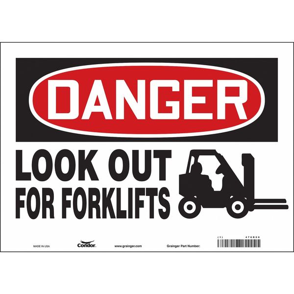 Safety Sign, 10 in Height, 14 in Width, Vinyl, Horizontal Rectangle, English, 476R06