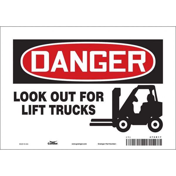 Safety Sign, 7 in Height, 10 in Width, Vinyl, Vertical Rectangle, English, 476R17